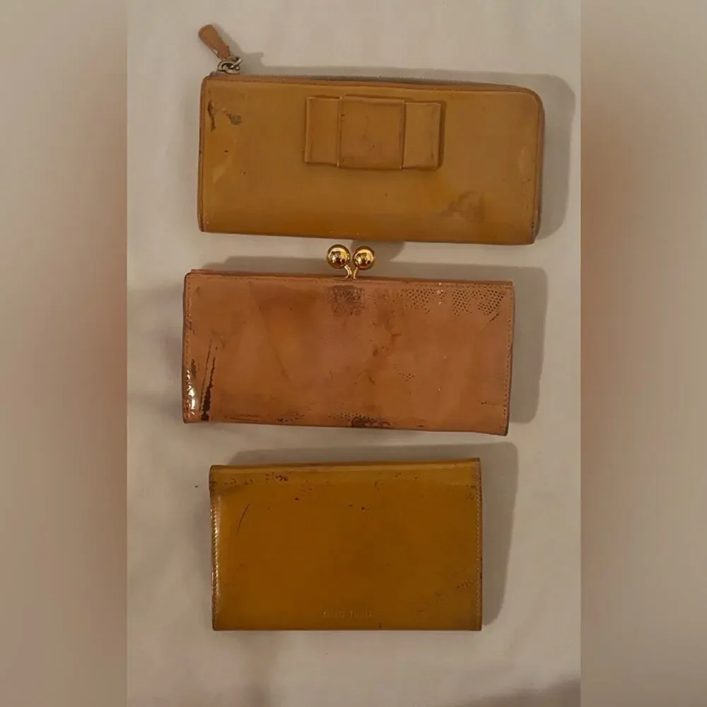 Mui mui three project - rehab - long patent leather wallets